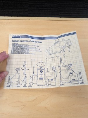 Vintage GI Joe Cobra Surveillance Port Instructions Blueprints 174350.00B