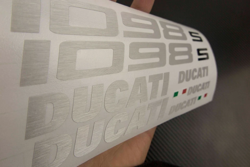 DUCATI 1098 1098s fairing tank stickers decals S brushed aluminum oem size - Image 4 of 4