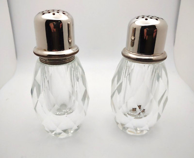 Vintage Post House Hand Cut Leaded Crystal Pepper Mill & Salt Shaker