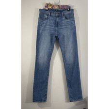 J.Crew Factory Jeans Men Slim Straight Flex 32X34 (33.5X33.5 Actual) Blue Denim
