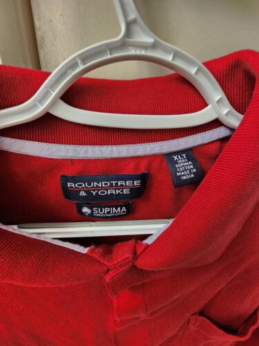 Roundtree & Yorke Men's Supima Cotton Polo Shirt, Red, Tall Size XLT - Picture 3 of 4