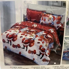 Jessy Home 3D Merry Christmas Twin BeddingSet Duvet Cover Sheet Pillow Cases New