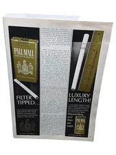 1966 Pall Mall Cigarettes Filter Tipped And Luxury Length Vintage Print Ad