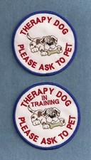 THERAPY DOG PLEASE ASK TO PET - 4" - service dog vest patch