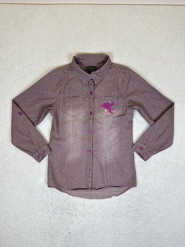 VINTAGE Coogi Kids Button Down Shirt - Size 16 - Muave Purple Embroidery