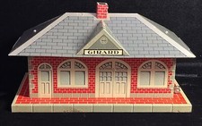 Vintage Marx O Train GIRARD Tin Litho Whistling Train Station Clean  Untested