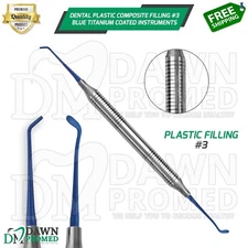 Dental Plastic Composite Filling #3 Blue Titanium Coated Instrument German Grade