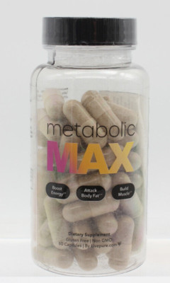 Metabolic Max Boost by LivePure Energy Attack Body Fat Build Muscle 60 Capsules
