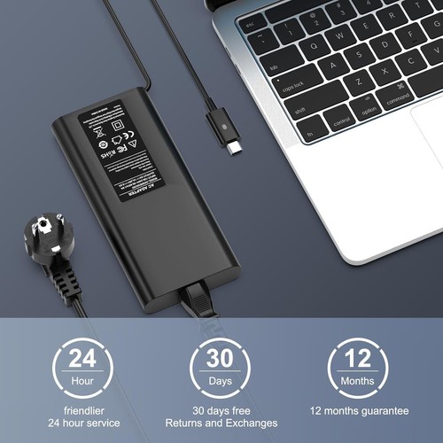 130W Chargeur Dell USB C pour XPS 15 2in1 9575 Precision 5530 2in1 5550 5750 - Photo 8/9