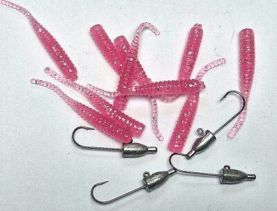 10 Hot Pink 3,5cm Weichköder Maden Wurmschwanz LRF Barsch Forelle Mini Arten
