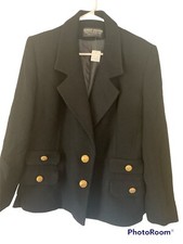 VTG Herbert Grossman Cynthia Sobel Jacket Coat Blazer Black Sz 12 Made in USA