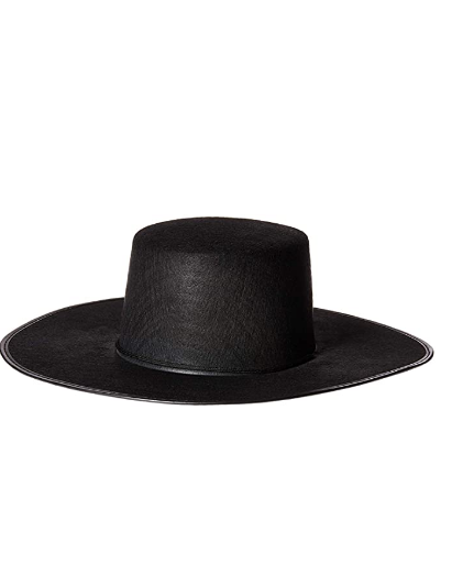 帽子 wicagrocery Round Brim Short Black Amish Hat Wide Brim Costume Hats Black Adult Round Flat Brimmed