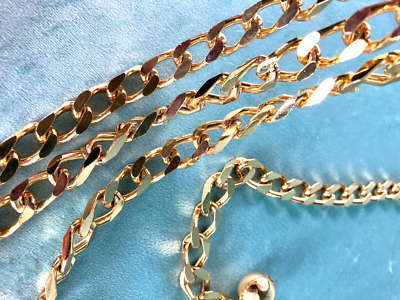 Vintage 3 Strand Curb Chain Waist Belt 80s 90s Elegant | eBay display picture 1