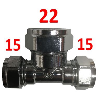 22mm Compression Chrome Tee