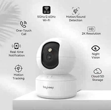 Wireless Indoor Wifi Security Smart Camera 2K Night 360° Motion Detector 5/2.4G