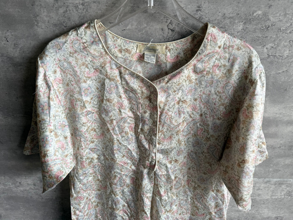 Vintage 1990s Fantasies by Morgan Taylor Paisley Floral Nightgown Size P