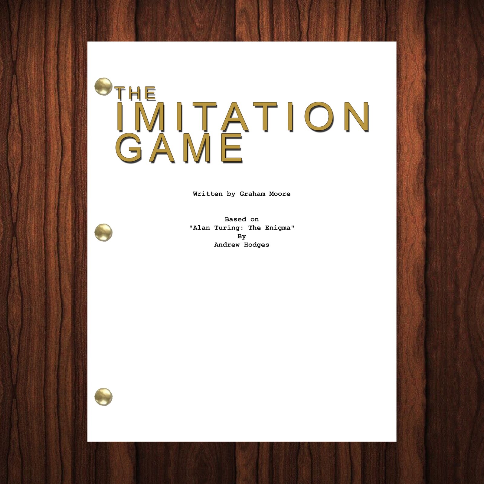 The Imitation Game Movie Script Reprint Full Screenplay Full Script EBay