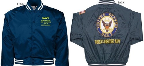 USS SHADWELL  LSD-15*DOCK LANDING*EMBROIDERED SATIN JACKET OFFICIALLY LICENSED - Picture 1 of 8