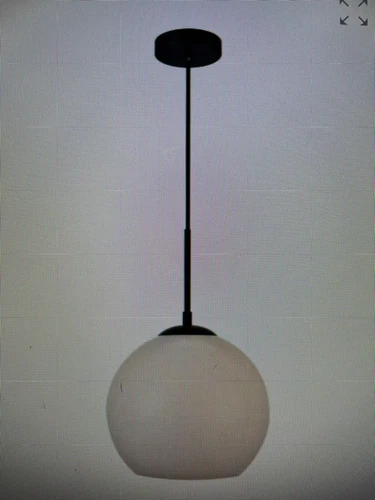 Elegant Lighting Baxter Pendant LD2213BK black frosted glass 9.8" - Picture 1 of 3
