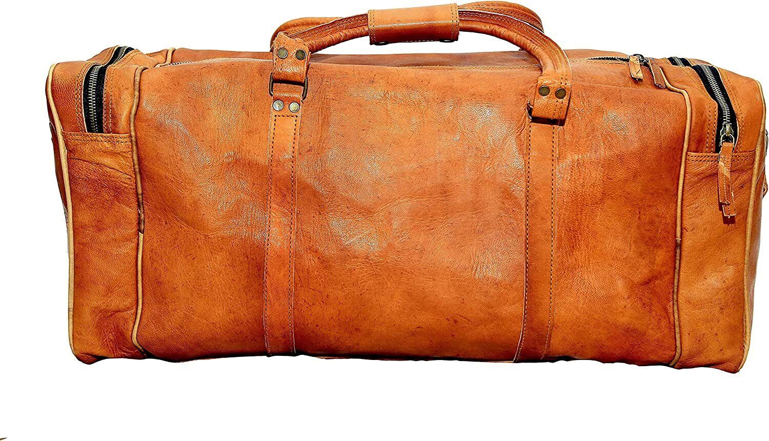 30" Men's Vintage Leather Gym Weekend Luggage Duffel Bag Handmade The