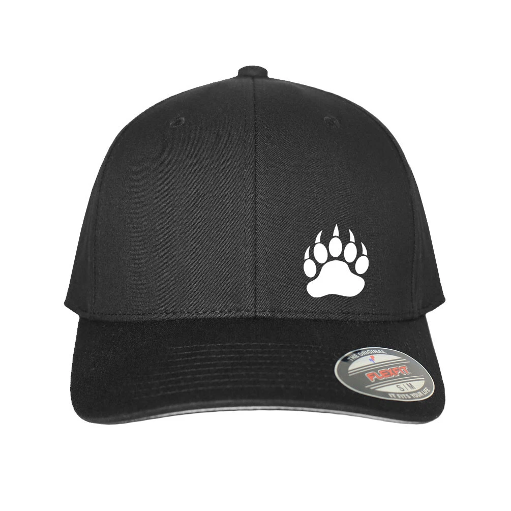 Papa Mama Bear Paw Flex Fit Hat Round Bill Camping Hunting Cap