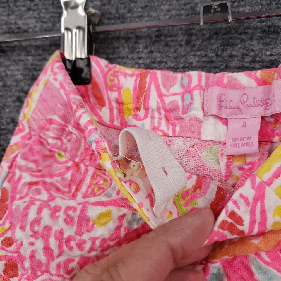 Шорты Lilly Pulitzer детские для девочки 4 розовые Little Liza Sun без застежек хлопок - Изображение 3 из 4