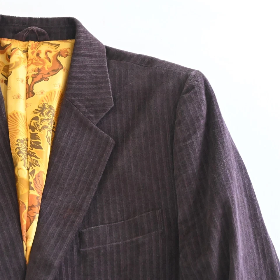 Abrigo Blazer Traje Chaqueta Penguin Munsingwear Mediano M Marrón Terciopelo Rayas Deportivo Foto 2 de 4