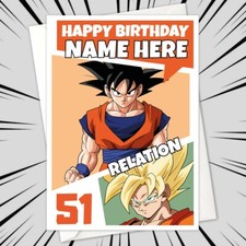 Personalised GOKU Birthday Card • personalized dragon ball z dbz saiyan anime