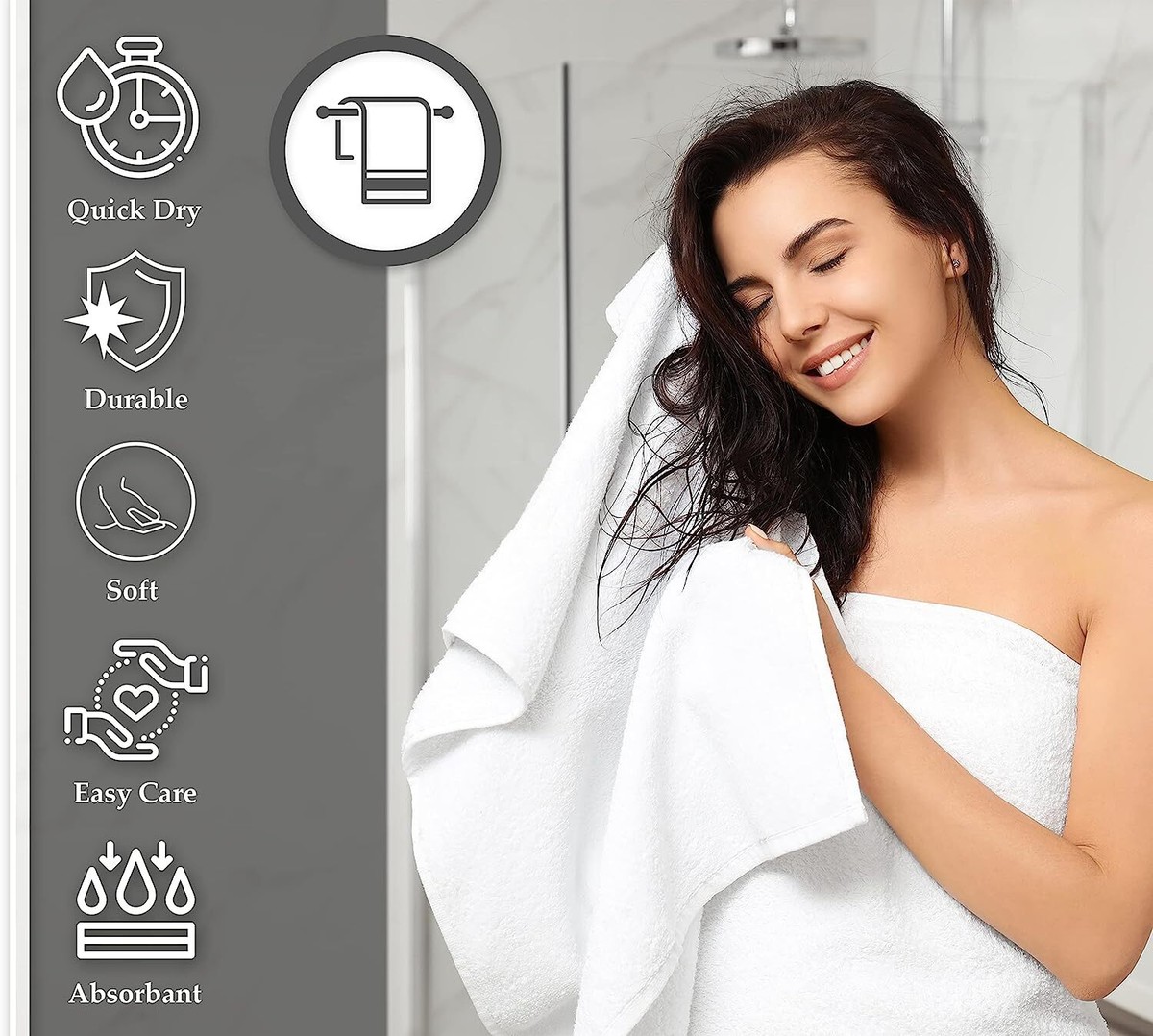 Set 6 Asciugamano Viso Misto Lino E Cotone Sagrinè Vittoria Colori Pastello - Catapano - Foto 7