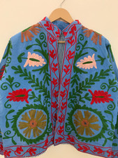 Traditional Cotton Canvas Hand Embroidered Suzani Jacket-Women's Suzani Jacket