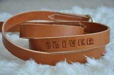  6' by 1" Leather Dog Leash Lead Personalized Amish Made Color Choice New 