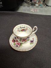 Royal Albert Flower Of The Month Miniature Cup And Saucer March Anenome