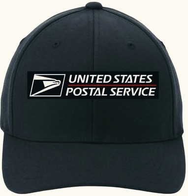 EMBROIDERED USPS POSTAL LOGO FLEXFIT WOOL BLEND DARK NAVY NEW 2 SIZES S/M L/XL