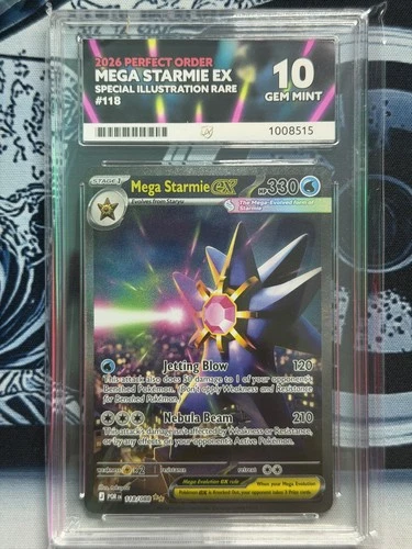 Pokemon Mega Starmie ex 118/088 ACE 10 - Perfect Sub Grades