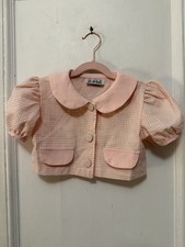Vintage Girls Best Kids USA Girls Pink Gingham Shirt Top Peter Pan Collar 4T