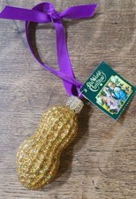Old World Christmas Gold Peanut Blown Glass Christmas Ornament NWT