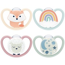 NUK Space Day  Night Baby Dummy  0-6 Months  Glow-in-the-Dark Soothers w