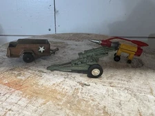 Set Of 3 Vintage Yot Toys Thunderbird Tootsie Toys Artillery Wagon