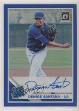 2019 Panini Donruss Optic Blue Prizm 6/75 Dennis Santana #RRS-DS Auto 2l4
