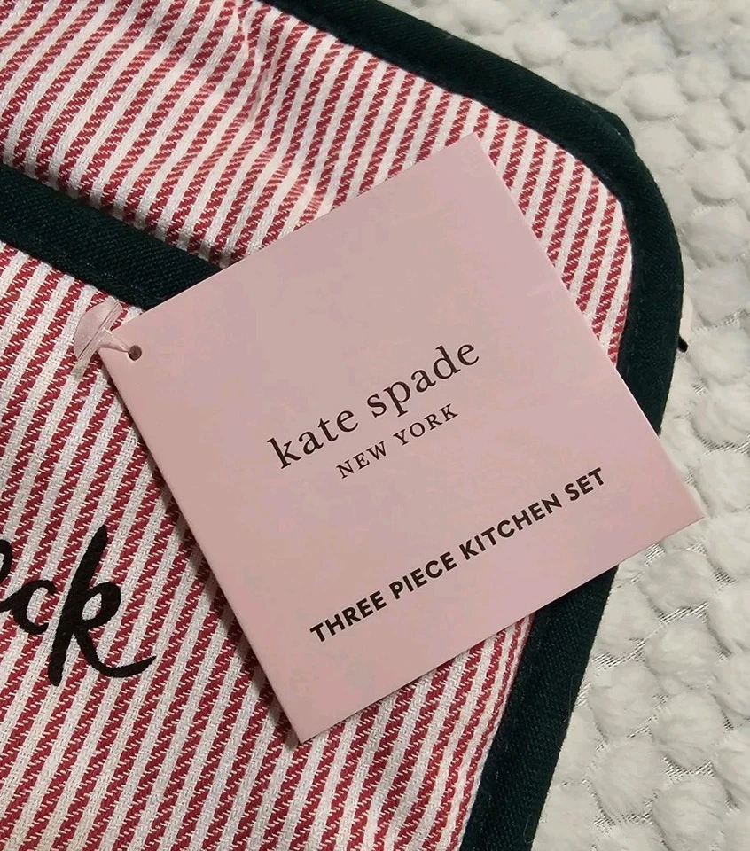 Kate Spade Navidad Toalla de Cocina Horno Guante Bache Juego de 3 piezas Nuevo con Etiquetas Foto 2 de 4