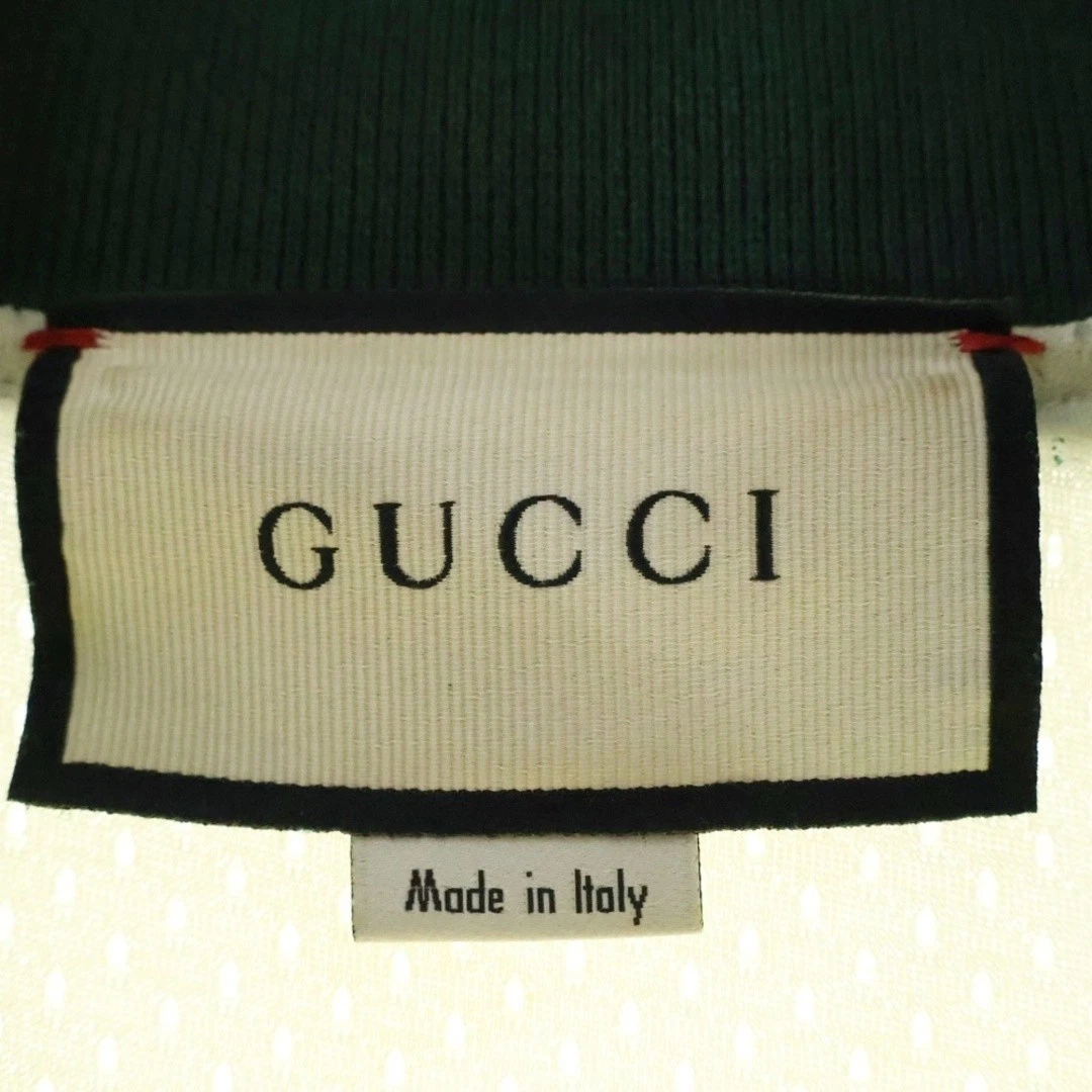 Felpa Gucci Sherry Line Horsebit GG logo placca zip verde bianco usata a3