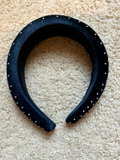 Black Velvet rhinestone headband 5 in