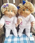 Two Beautiful Wheat haired Green Eyed Cabbage Patch Girls In Matching Outfits