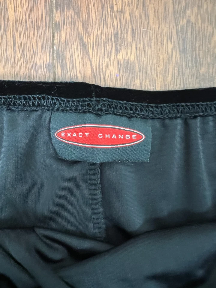 Y2K Black Velvet Chiffon Ruffle Hem Asymmetrical Skirt Medium Goth Whimsy Goth - Image 2 of 4