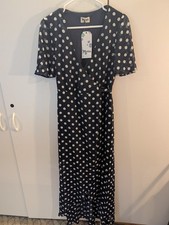 Show Me Your Mumu Woman's Small Blue Polka Dot Wrap Dress NWT