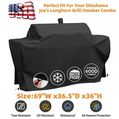 69'' Heavy Duty Grill Cover for Oklahoma Joe Combo Smoker Gas Charcoal Cover 600D