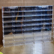 Clear Acrylic Collectibles Display Case - Hinged / 40 Compartments Read Desc.
