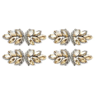 4Pcs Patch à Paillettes Cristal, Applique Perle, Or/Argent Blanc pour DIY - Photo 1/4