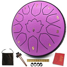 Rain Drum for Outside Garden 6.5-Inch Steel Tongue Drum, 11 Notes with So...