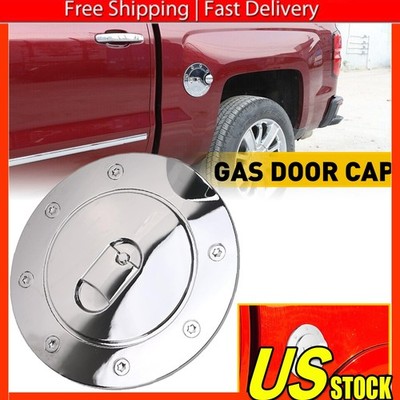 ABS Chrome Fuel Gas Cap Door Cover For 2007-2013 Chevy Silverado Sierra 1500